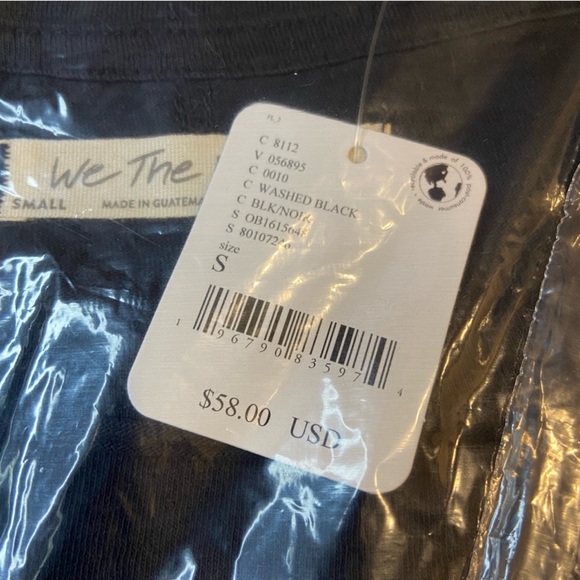 Free People Naomi Tee Washed Black Size Small - Picture 5 of 6